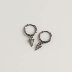 S925 rivet drop huggie earrings