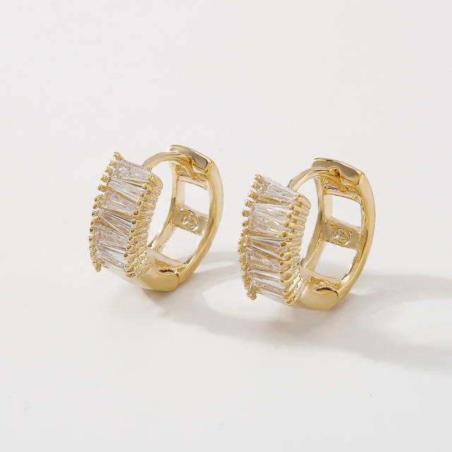 Zircon huggie earrings
