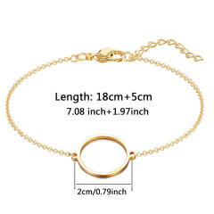 Concise dainty circle stainless steel bracelet