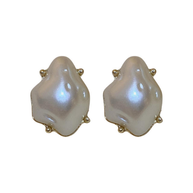 Baroque pearl ear studs