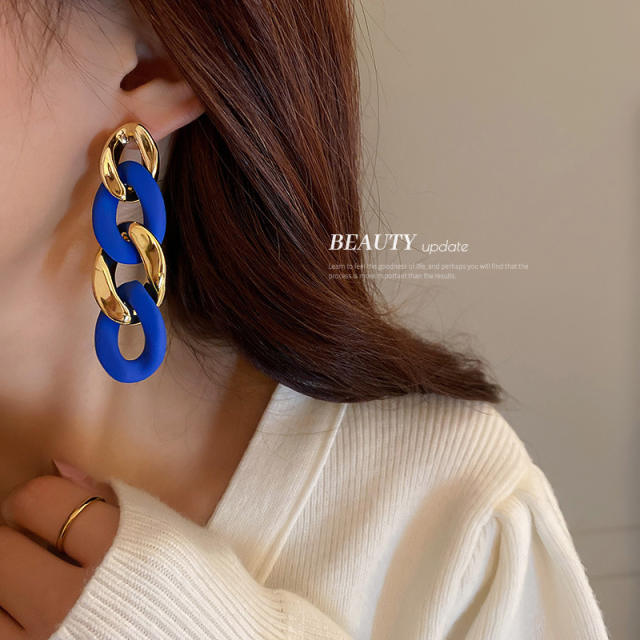 S925 needl blue color series earrings