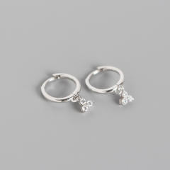 S925 Diamond drop huggie earrings