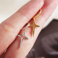 S925 cross huggie earrings