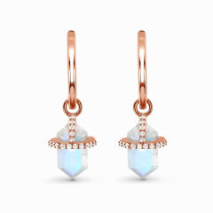 Moonstone Hexagonal column earrings