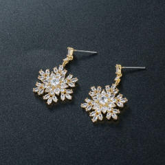 Diamond snowflake wedding earrings
