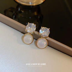 Crystal pearl drop earrings