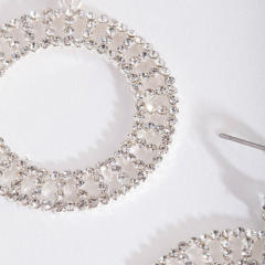 Large size ring diamond dangle earrings