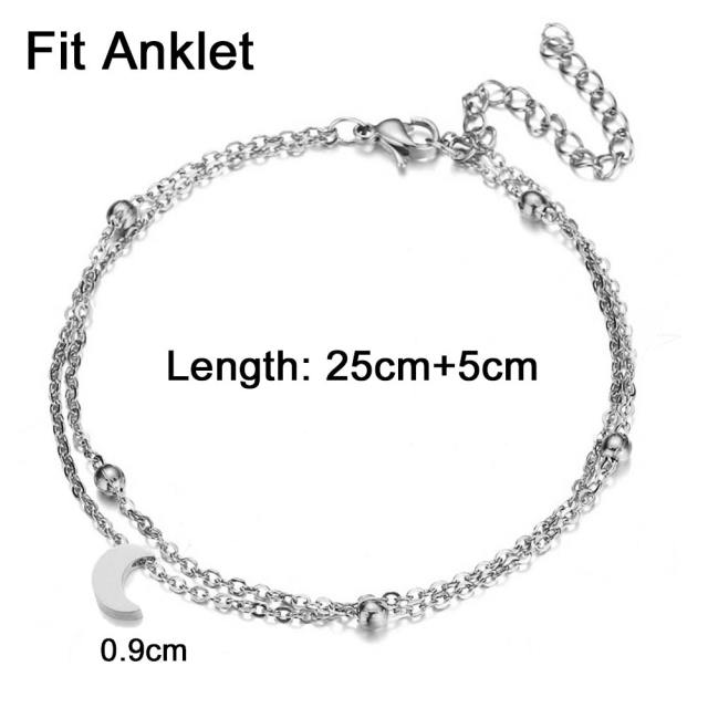 Two layer dainty stainless steel bracelet