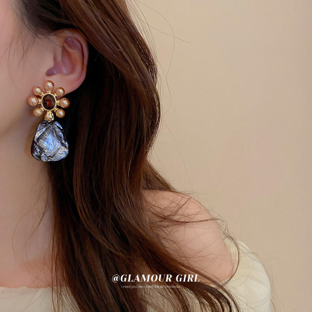 Acrylic flower boho earrings