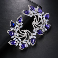 Faux Amethyst statement ear studs