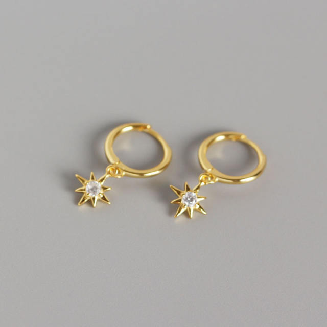 S925 silver rhinestone earrings