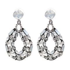 Hollow drop statement earrings
