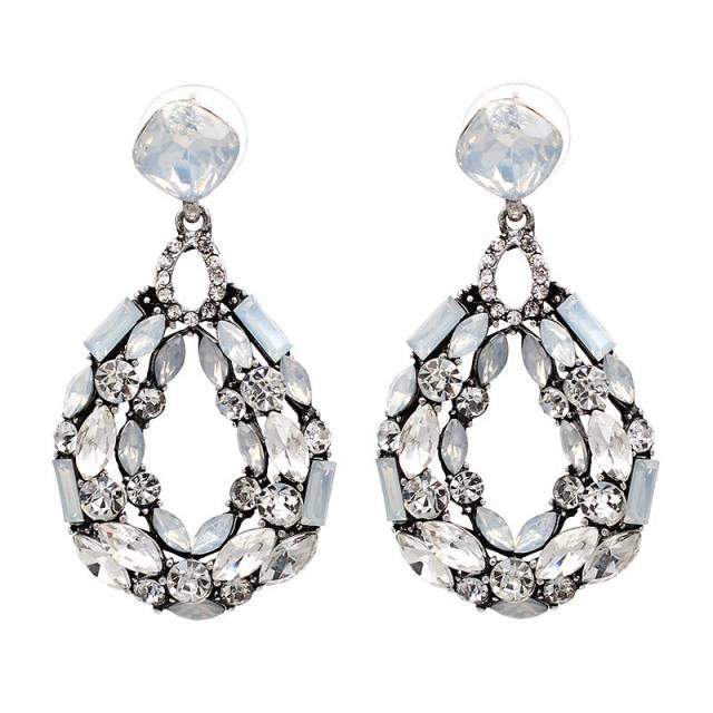 Hollow drop statement earrings