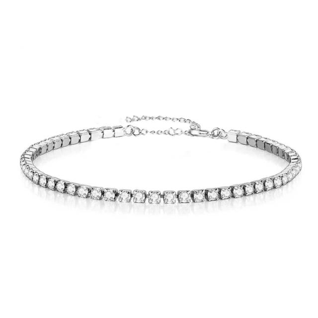 Delicate stainless steel tennis bracelet diamond bracelet