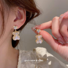 Cute bear drop earrings