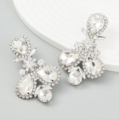 Rhinestone statement drop earrings
