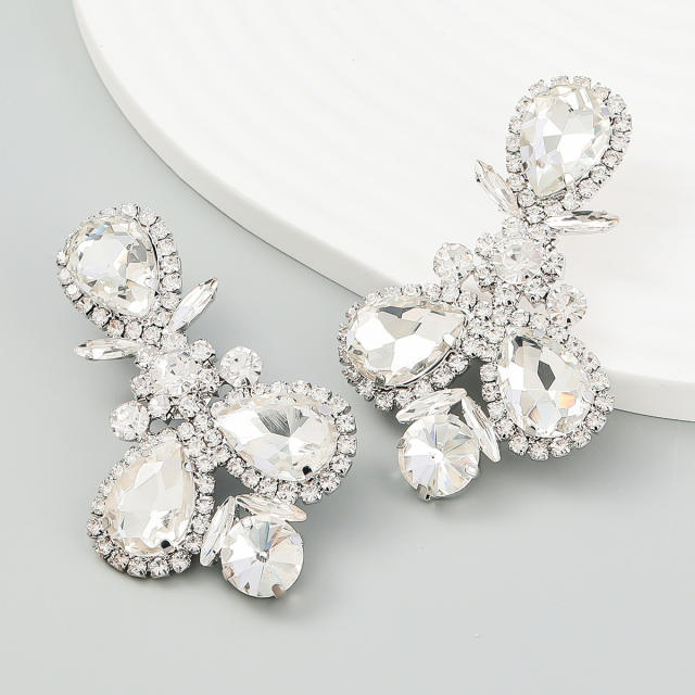 Rhinestone statement drop earrings
