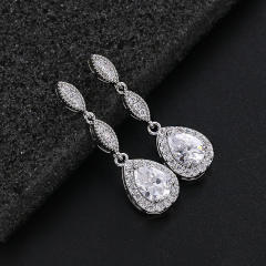 Classic cubic zircon drop earrings