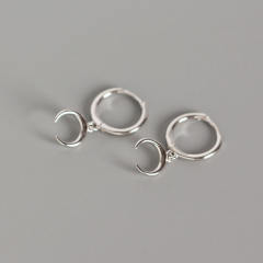 S925 moon huggie earrings