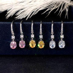 Colored cubic zircon diamond earrings