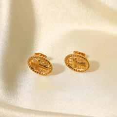 Cross 18KG stainless steel ear studs