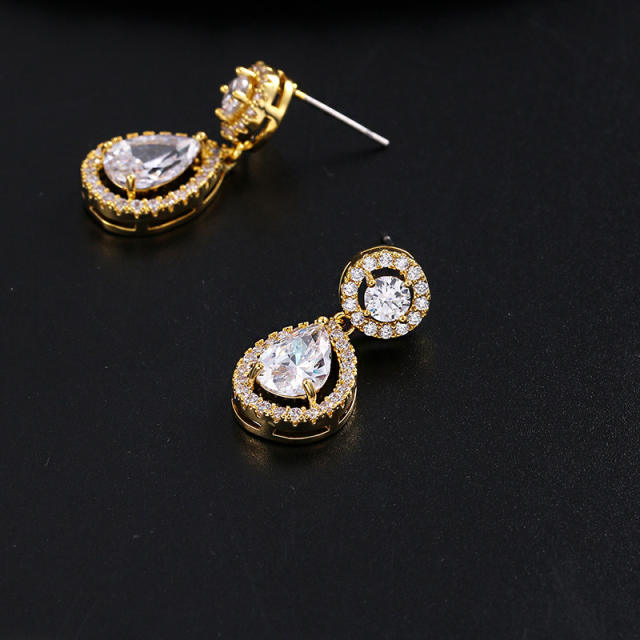 Cubic zircon drop earrings