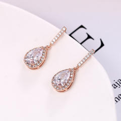 Elegant cubic zircon drop earrings