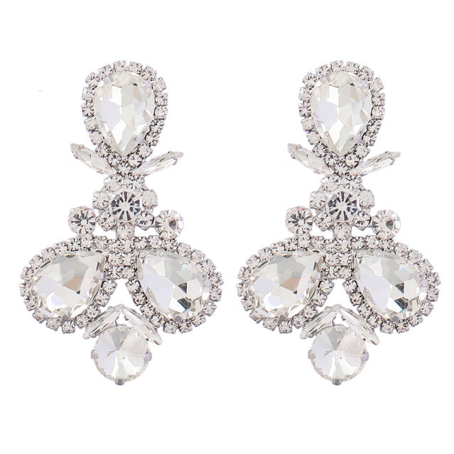 Rhinestone statement drop earrings