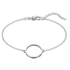 Concise dainty circle stainless steel bracelet