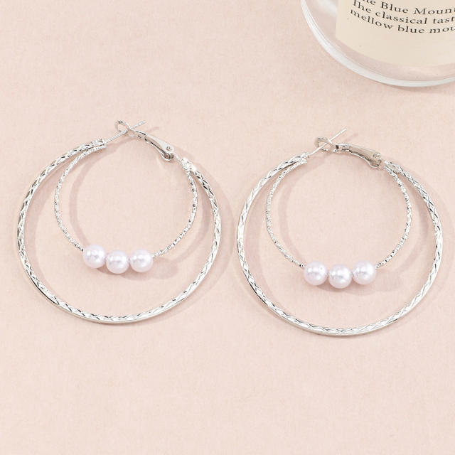 Pearl hoop earrings