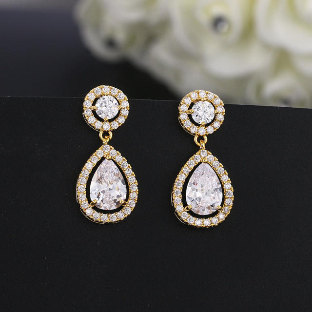 Cubic zircon drop earrings