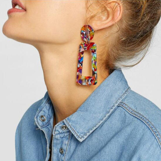 Acrylic pendant earrings