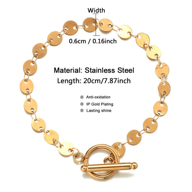 Korean fashion stainless steel bracelet toggle bracelet