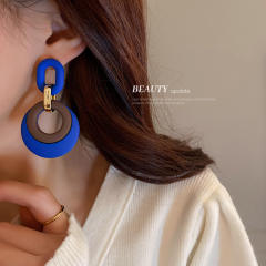 S925 needl blue color series earrings