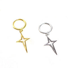 S925 cross huggie earrings