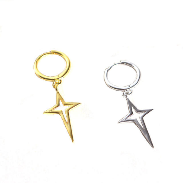 S925 cross huggie earrings