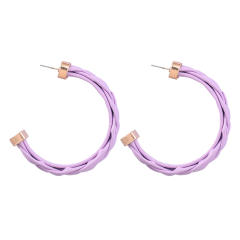 Colored braided resin open hoop earrings