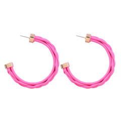 Colored braided resin open hoop earrings