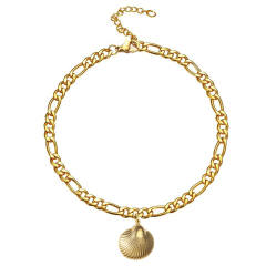 Figaro chain charm stainless steel anklet