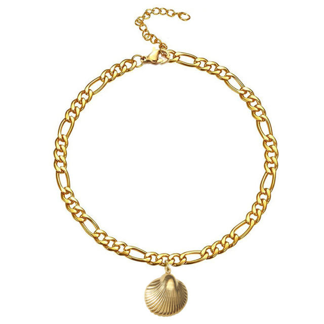 Figaro chain charm stainless steel anklet