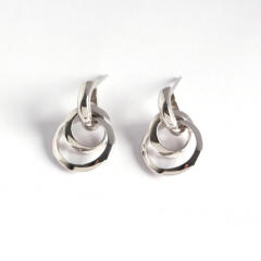 S925 silver circle ear studs