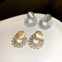 925 sterling silver needle opal stone earrings