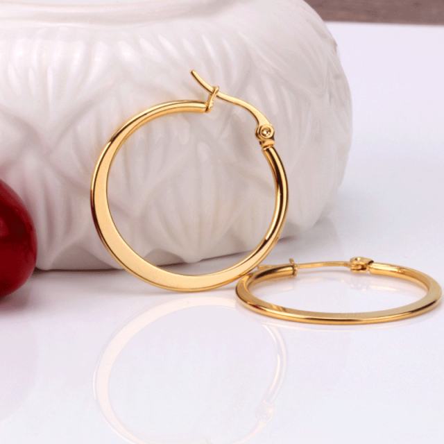 Occident fashion heart stainless steel earrings hoop earrings
