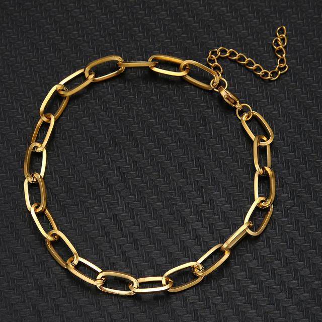 Easy match two layer chain bracelet stainless steel bracelet