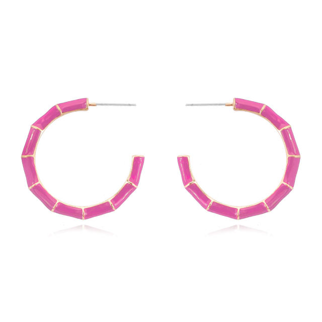 C- shaped bamboo earrings