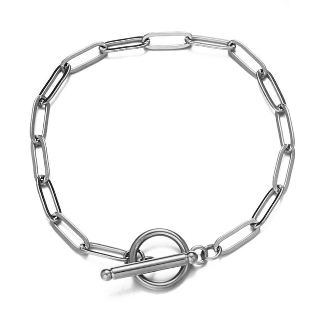 Creative easy match stainless steel bracelet toggle chain bracelet