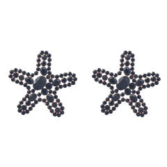 Statement rhinestone colored starfish ear studs