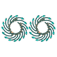 Colored rhinestone statement ear studs