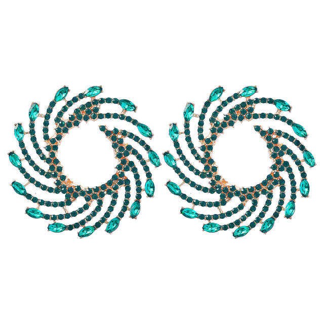 Colored rhinestone statement ear studs