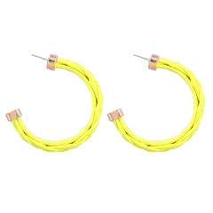 Colored braided resin open hoop earrings